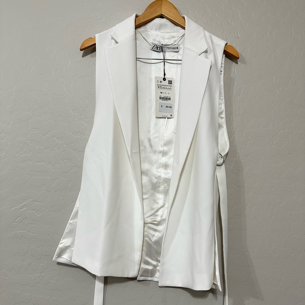 Zara White Vest and Trouser Set